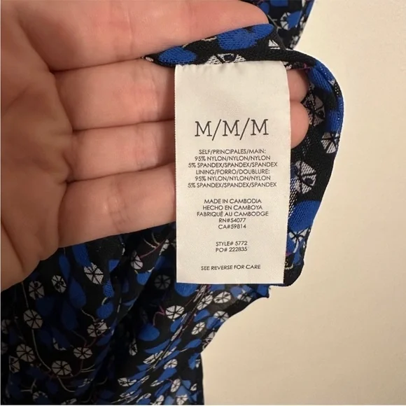 Cabi The Ten Dress blue floral long sleeve dress - Picture 8 of 10